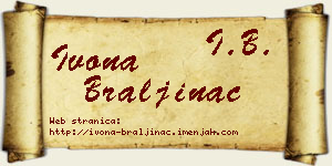 Ivona Braljinac vizit kartica